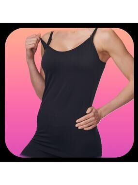 New Black Maternity Seamless Nursing Cami Size Large